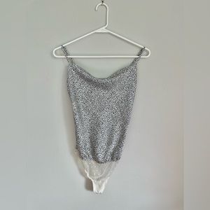 Leopard print Abercrombie cowl neck body suit.